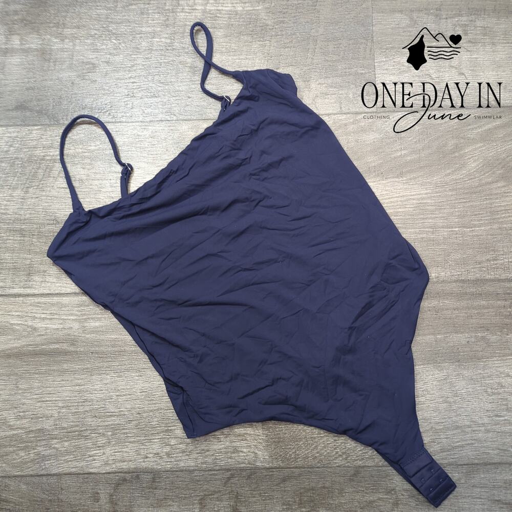 Suuksess Thong Bodysuit Navy Blue Adjustable Strap Size L